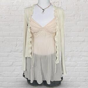 y2k sheer cream baby pink baby doll lingerie camisole